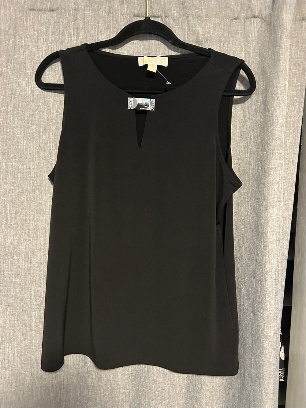Michael Kors Black Sleeveless Keyhole Camisole
